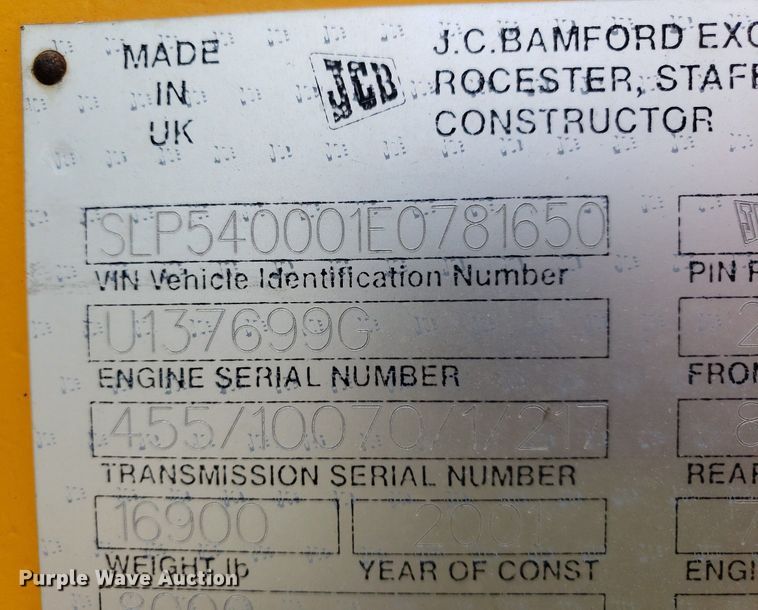 image for item DP8059 2001 JCB 540  telehandler
