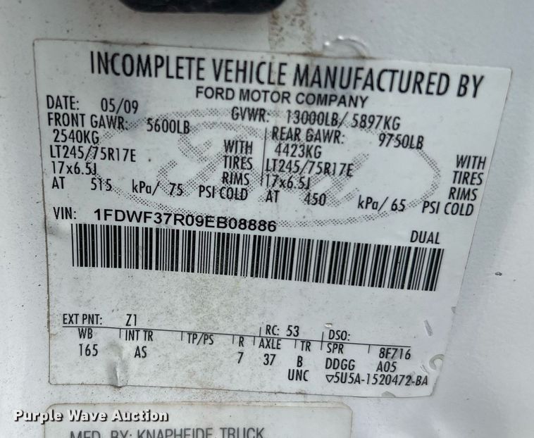 image for item II9170 2009 Ford F350 Super Duty XL  dump flatbed pickup truck