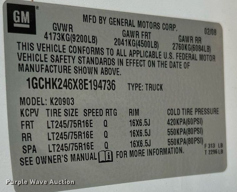 image for item II9179 2008 Chevrolet Silverado 2500HD  pickup truck