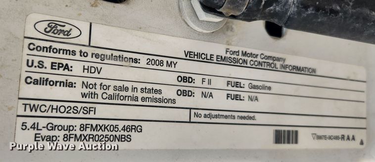 image for item JB9553 2008 Ford F250 Super Duty XL  pickup truck