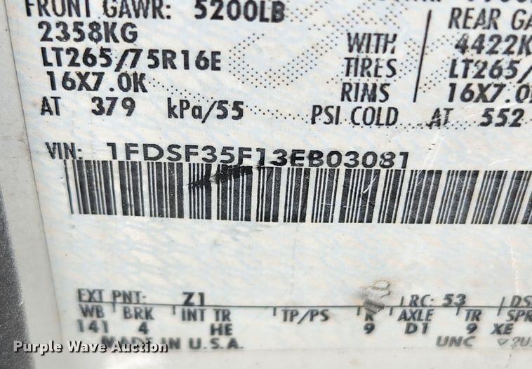 image for item JB9554 2003 Ford F350 Super Duty XL  utility bed pickup truck