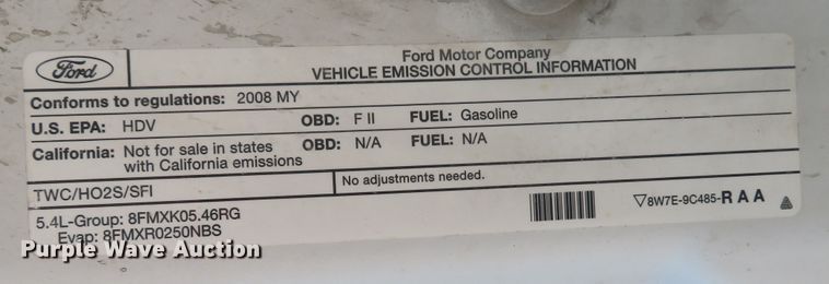 image for item JB9555 2008 Ford F250 Super Duty XL  pickup truck