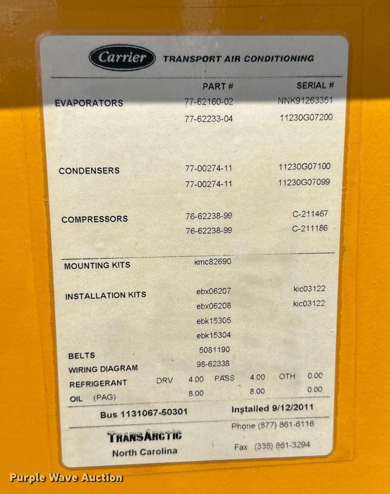 image for item KL9029 2012 Thomas Built  school bus