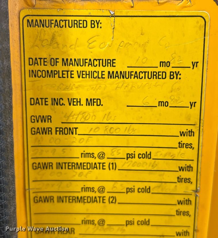 image for item LB9331 1982 International F-2275  winch truck