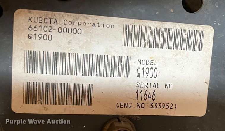image for item LB9335 Kubota G1900  lawn mower