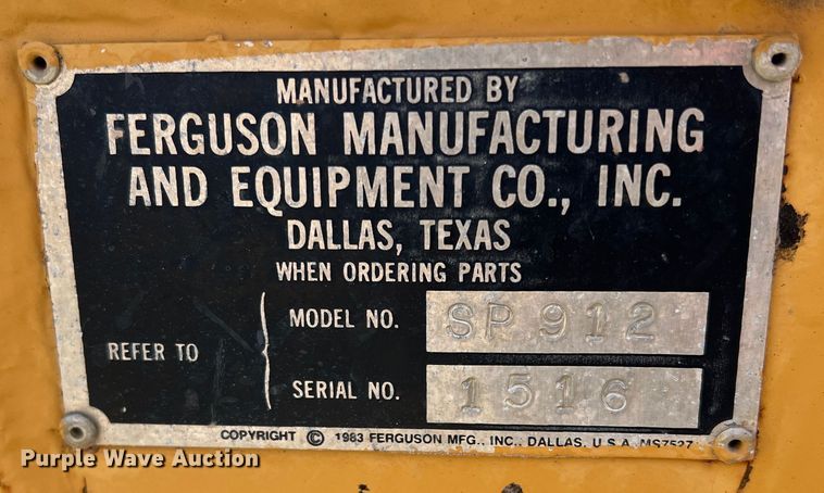 image for item LB9338 1999 Ferguson SP912  pneumatic roller