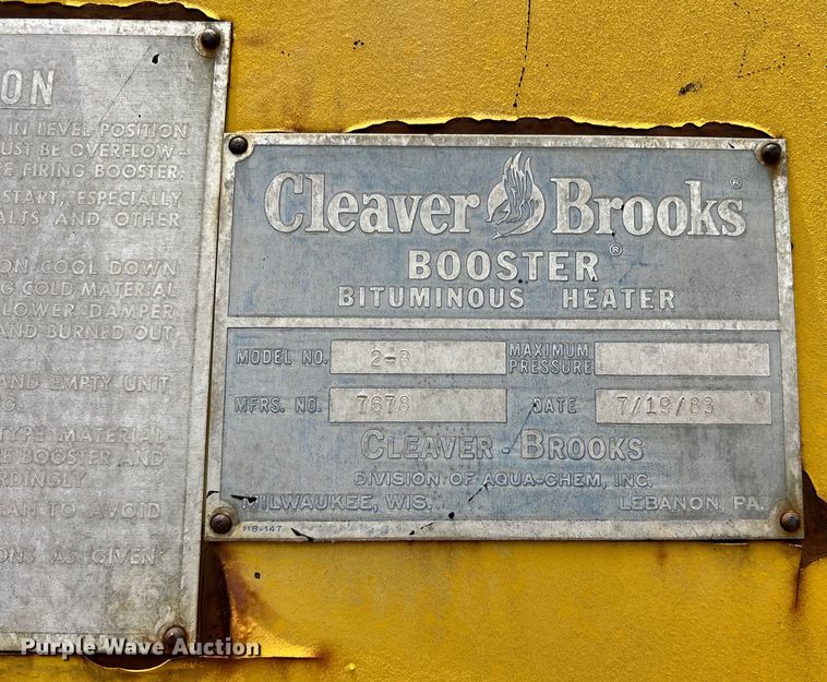 image for item LB9344 1983 Cleaver Brooks 2-B  melter applicator