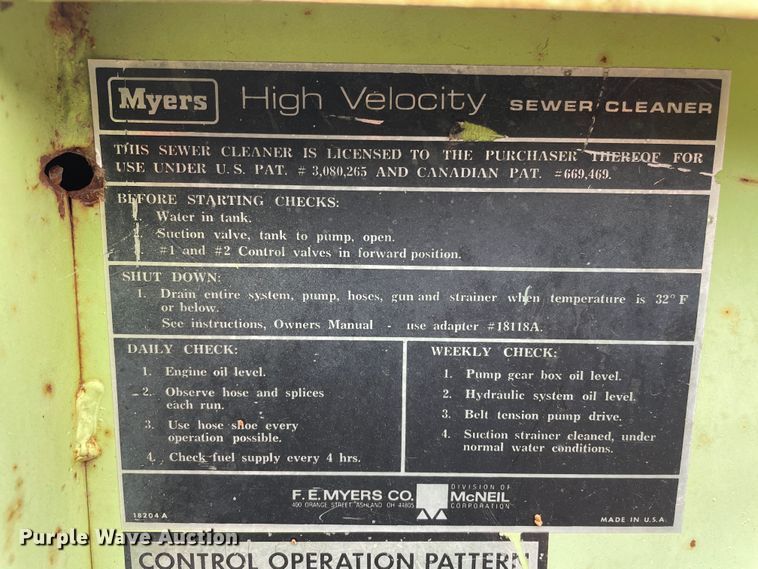 image for item LB9348 F.E Myers RJ-0635  sewer jetter trailer