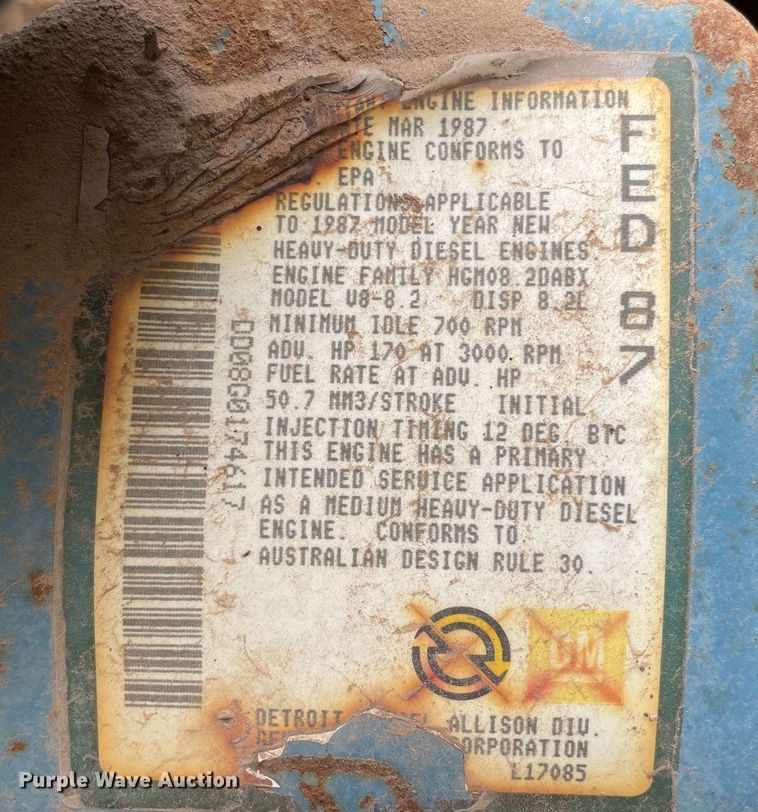 image for item LB9350 1987 Ford C800  oil distributor truck