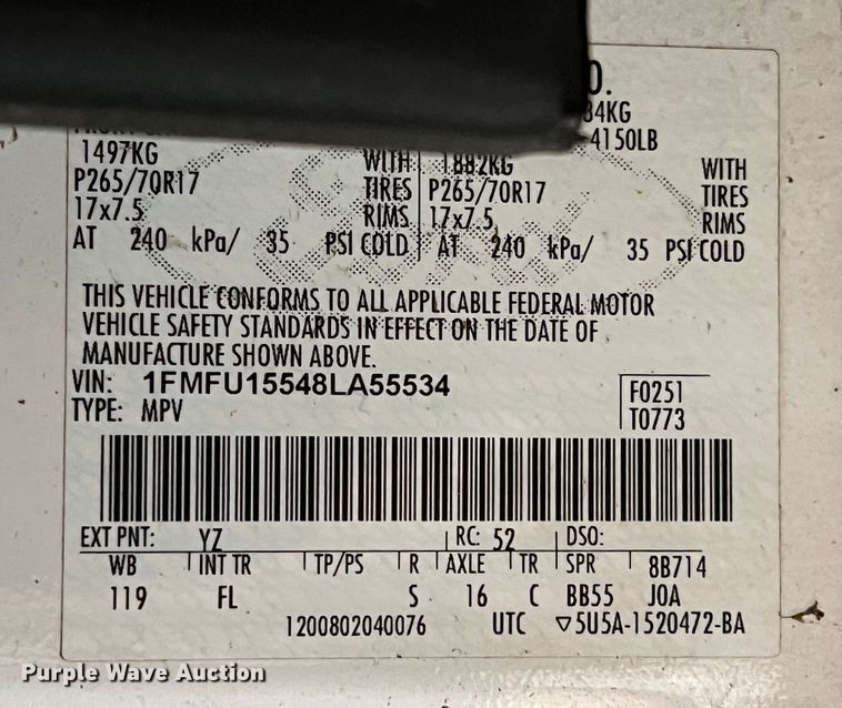 image for item LB9354 2008 Ford Expedition  SUV