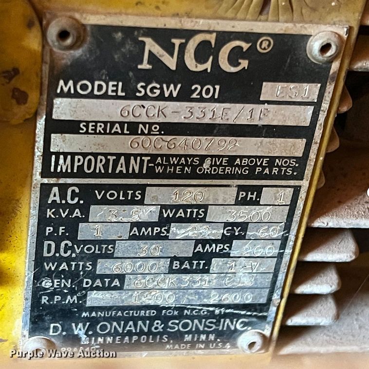 image for item LB9357 Sureweld 6CCK-331E/1F  welder/generator