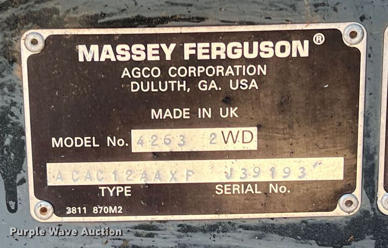 image for item LB9380 2000 Massey Ferguson 4263  tractor