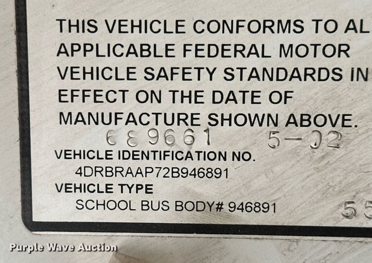 image for item LG9271 2002 American  school bus