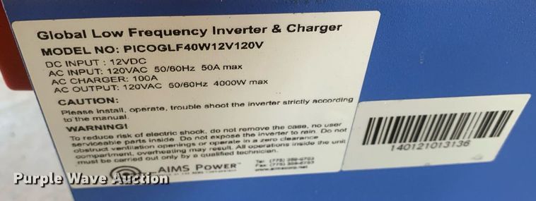 image for item LH9650 Aims Power  inverter