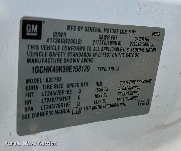 image for item LN9236 2009 Chevrolet Silverado 2500HD  Ext. Cab pickup truck