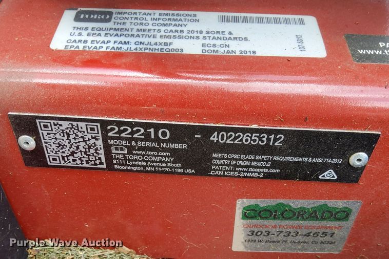 image for item LP9579 Toro 22210  lawn mower