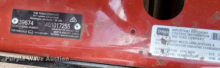 image for item LP9580 Toro 39674  lawn mower