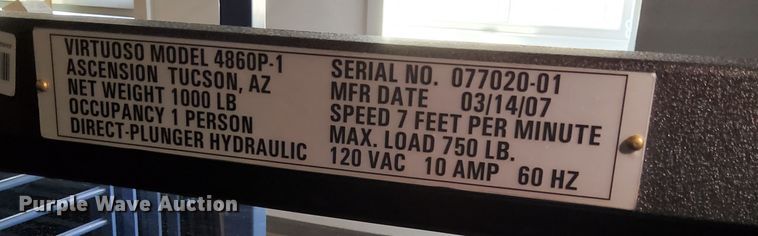 image for item LP9592 2007 Ascension Virtuoso  wheel chair lift