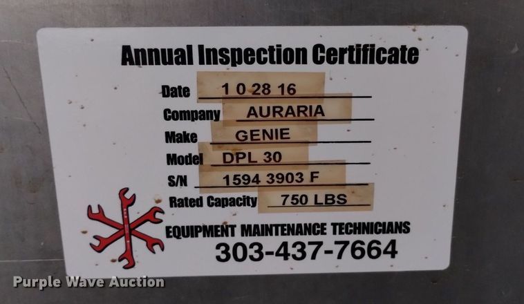 image for item LP9594 Genie DPL-30  vertical lift