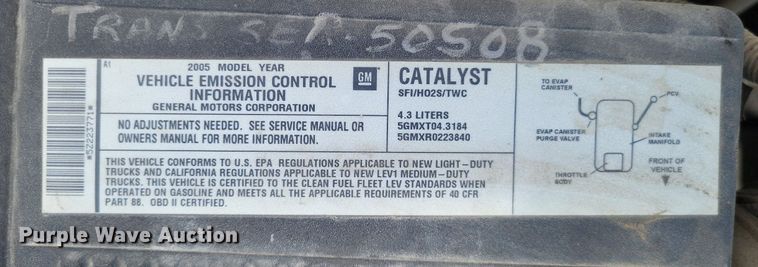 image for item LS9551 2005 Chevrolet Silverado 1500  pickup truck