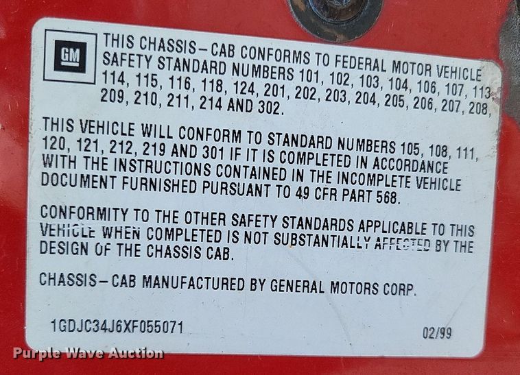 image for item LS9552 1999 GMC Sierra Classic 3500  dump bed pickup truck