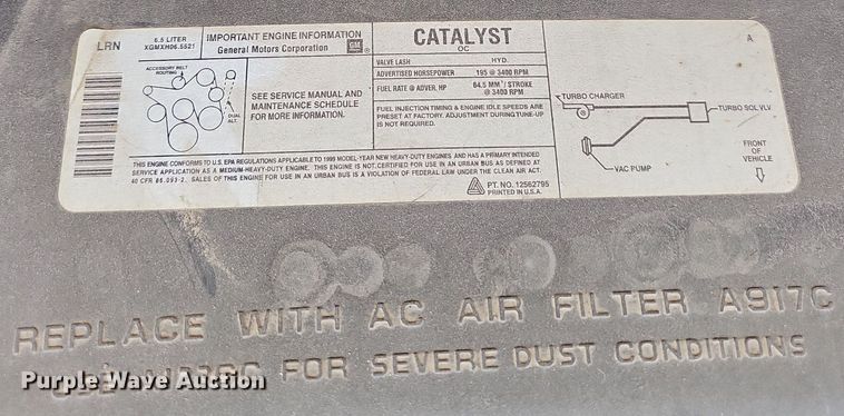 image for item LW9651 1999 Chevrolet Express 3500  school bus