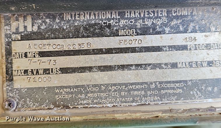 image for item LW9688 1973 International F5070  dump truck