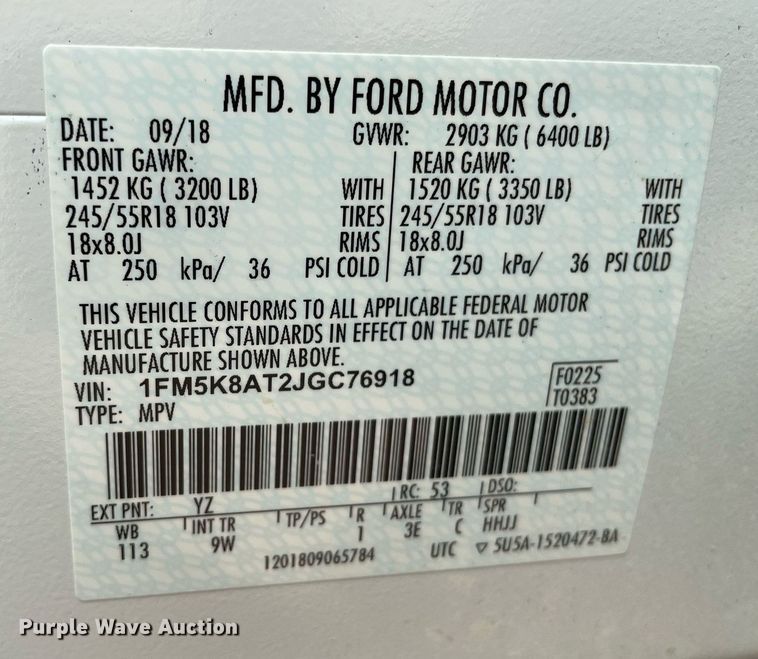 image for item LY9737 2018  Ford Explorer Police Interceptor  SUV