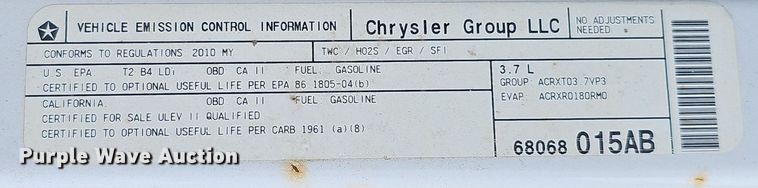 image for item MD9855 2010 Dodge Dakota  Ext. Cab pickup truck