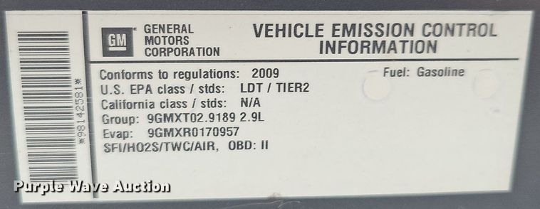 image for item MD9860 2009 Chevrolet Colorado  Ext. Cab pickup truck