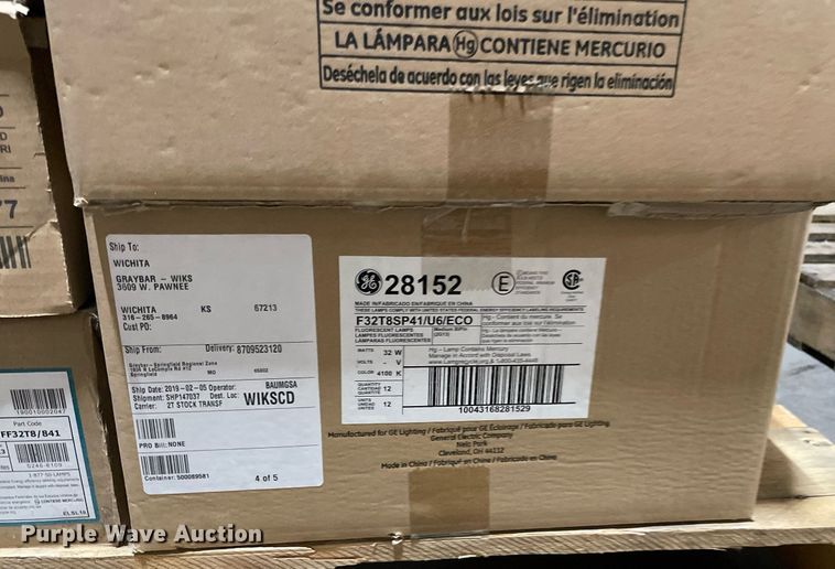 image for item ME9873 (2) pallets of lighting bulbs