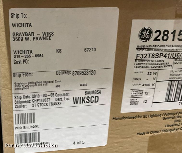 image for item ME9873 (2) pallets of lighting bulbs