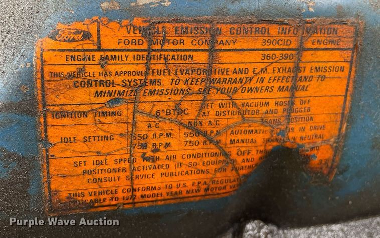 image for item ME9929 1972 Ford F100  pickup truck