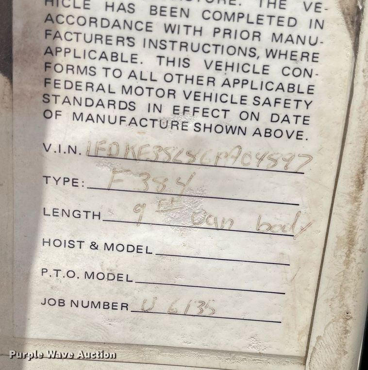 image for item ME9935 1986 Ford F350  brush fire truck