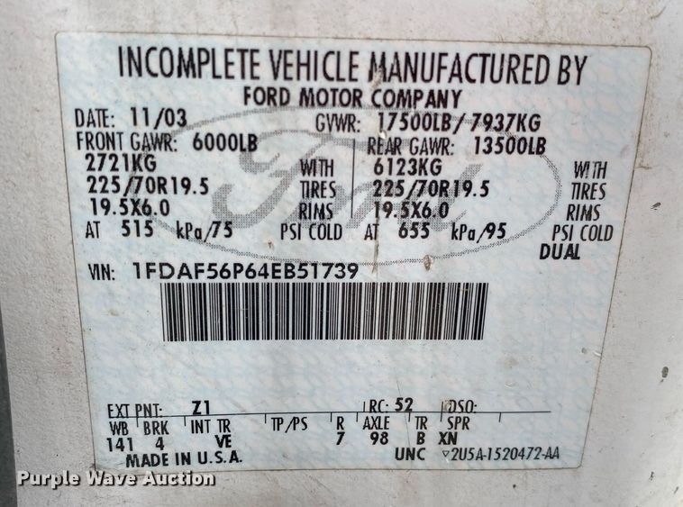 image for item MG9936 2004 Ford F550  bucket truck