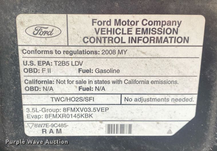image for item MG9937 2008 Ford Taurus