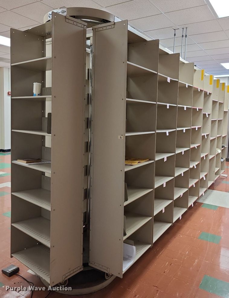 image for item NX9551 White No-Walk NW18  rotating book/file cabinet