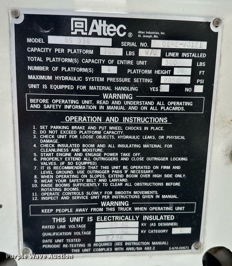 image for item NY9194 1992 Ford F700  bucket truck