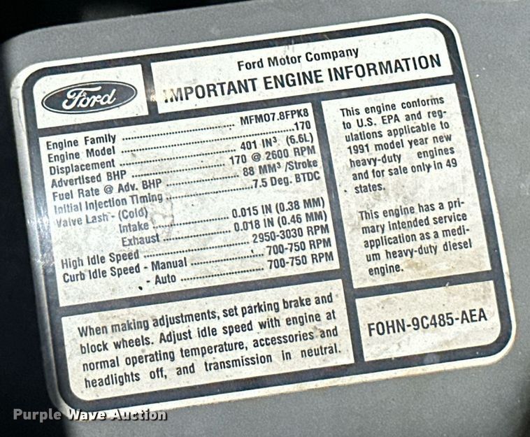 image for item NY9194 1992 Ford F700  bucket truck