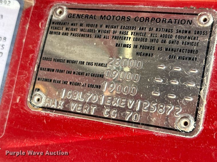 image for item NY9239 1984 Chevrolet D6500  pumper fire truck