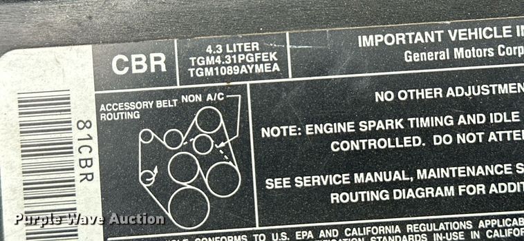 image for item NY9255 1996 Chevrolet S10  Ext. Cab pickup truck