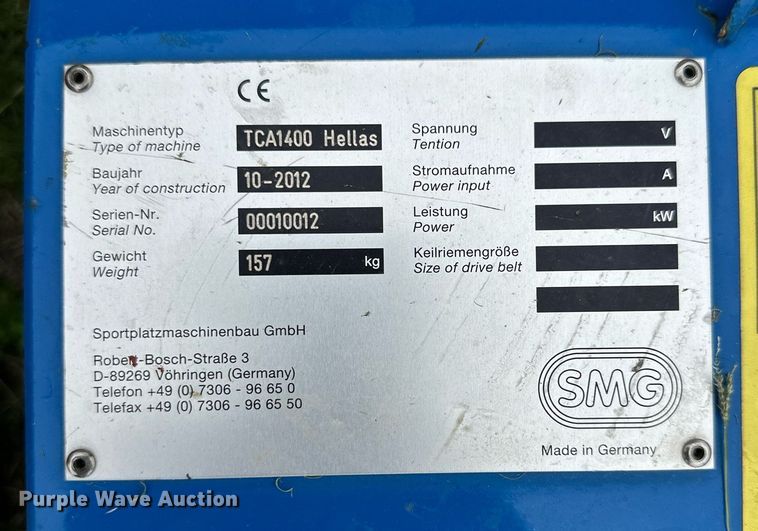 image for item NY9261 SMG TCA1400  turf groomer