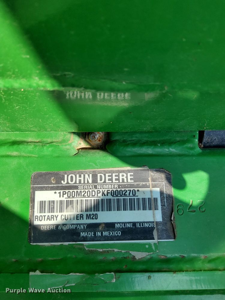 image for item DQ2080 2019 John Deere M20  batwing rotary mower