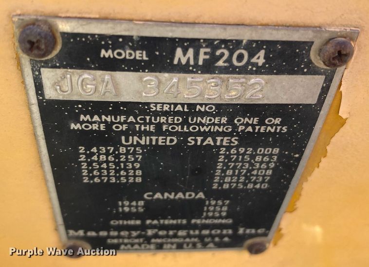 image for item HN9909 Massey Ferguson 204  tractor