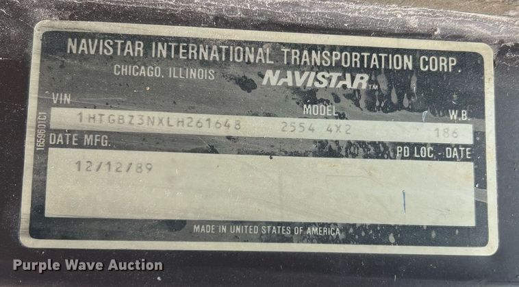 image for item II9177 1990 International 2554  applicator truck