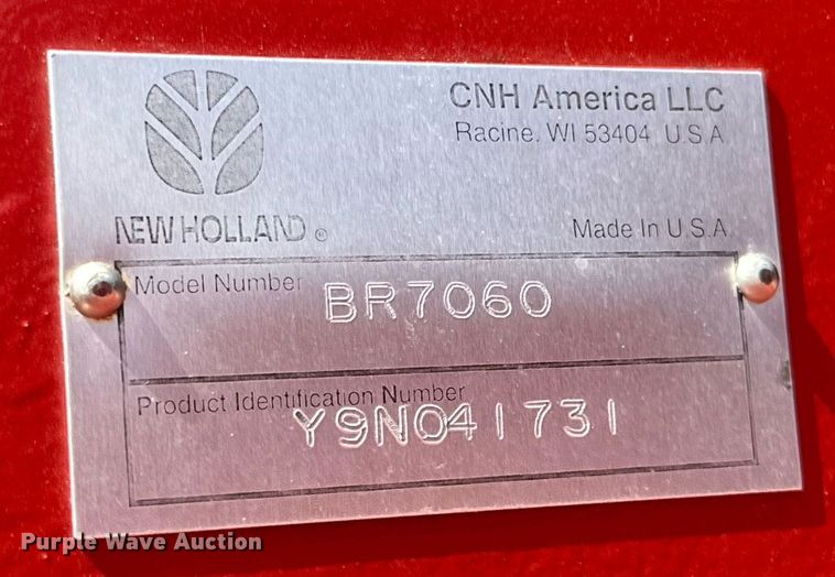 image for item MB9548 2009 New Holland BR7060  round baler