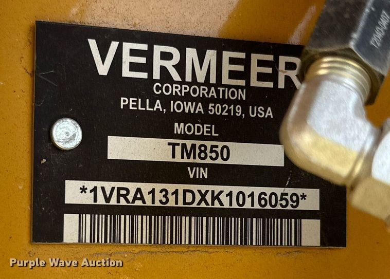 image for item MB9556 2019 Vermeer TM850  disc mower