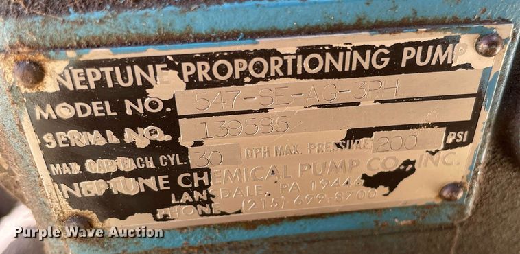 image for item ME9913 Neptune 547-SE-AG-3PH  fertilizer pump