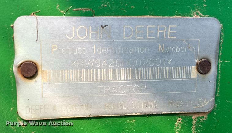 image for item NI9798 2002 John Deere 9420  4WD tractor