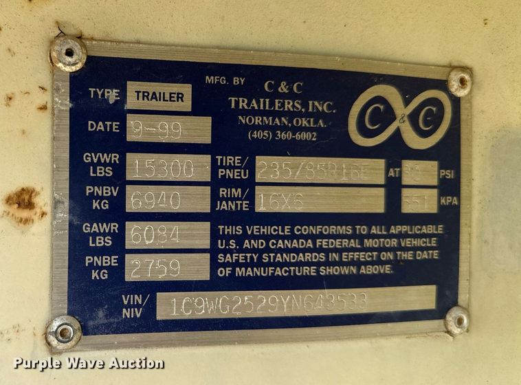 image for item OG9051 2000 C&C  horse trailer